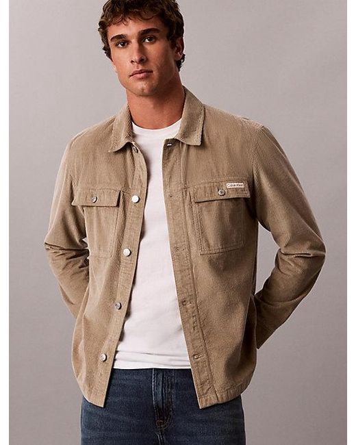 Calvin Klein Brown Jeans Relaxed Corduroy Shirt Jacket for men