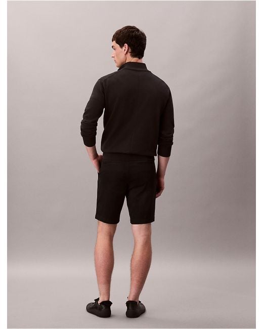 Calvin Klein Black Refined Stretch Tailored Shorts for men