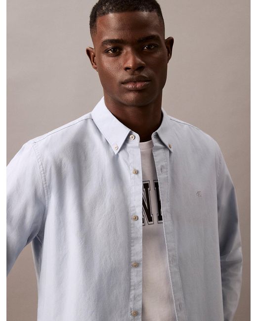 Chemise Oxford En Coton Classique Calvin Klein pour homme en coloris White