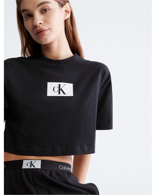 Calvin Klein Black 1996 Lounge Cropped T-shirt
