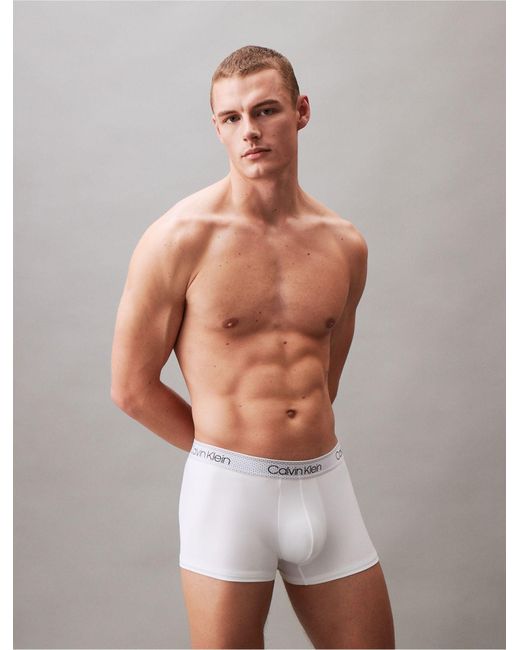 Calvin Klein White Micro Stretch Cooling Low Rise Trunk for men