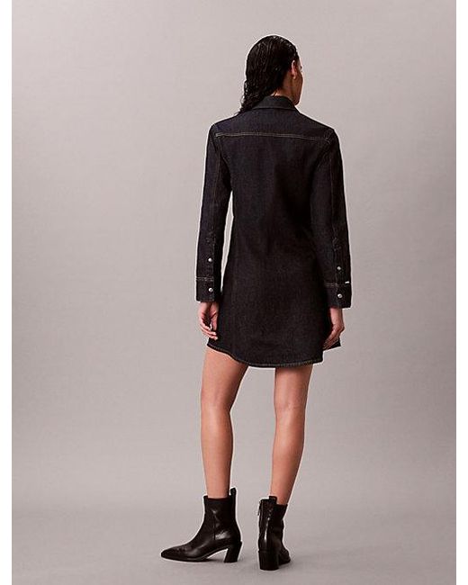Calvin Klein Blue Jeans Denim Seamed Dress