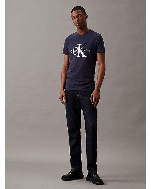 Calvin Klein Blue Jeans Slim Monogram T-Shirt for men