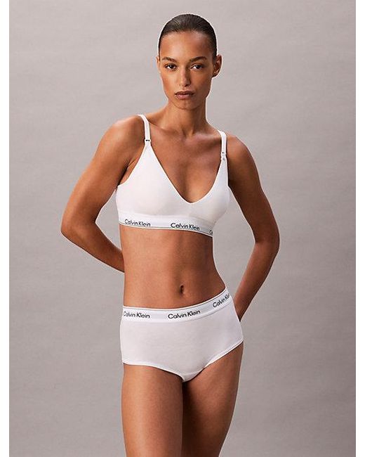 Calvin Klein White Maternity Bralette Icon Cotton Modal