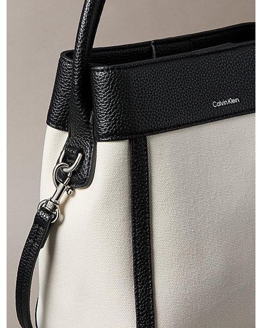 Calvin Klein Natural Cotton Canvas Bucket Bag