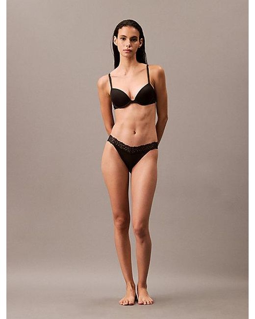 Calvin Klein Natural Bikini Briefs Soft Stretch Lace