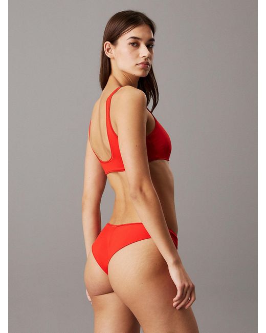 Calvin Klein Red Bralette Bikini Top