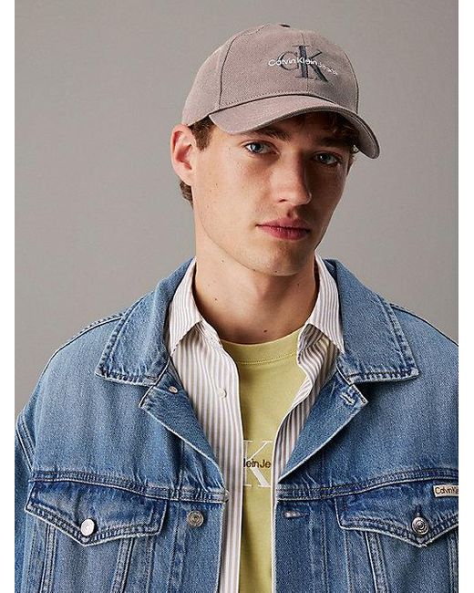 Calvin Klein Logo-Kappe Aus Twill in Gray für Herren