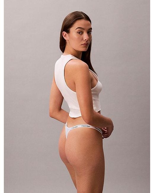 Calvin Klein Brown Dipped String Thong Icon Logo