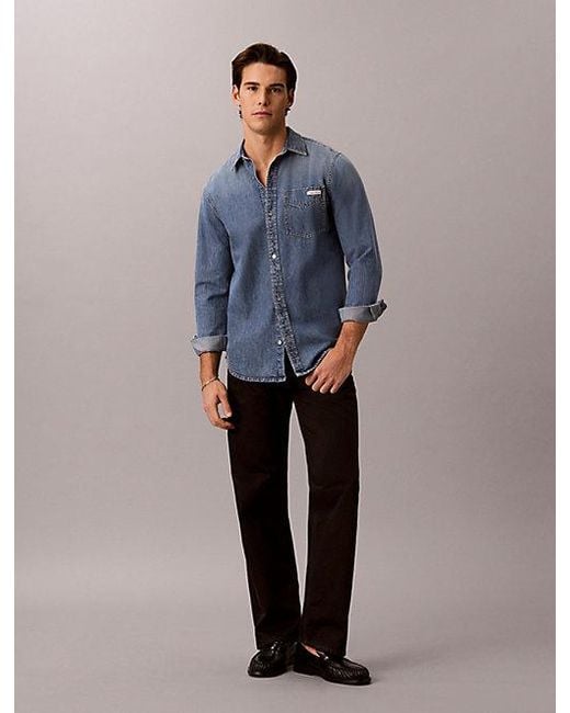 Calvin Klein Blue Jeans Classic Denim Shirt for men