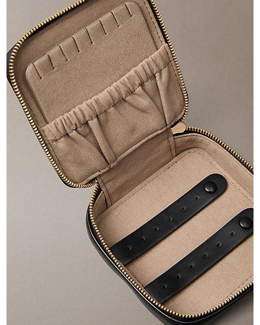 Calvin Klein Black Monogram Hardware Jewellery Case
