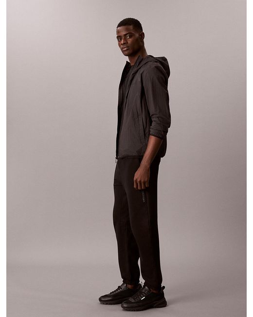 Calvin Klein Brown Cotton Blend French Terry Joggers for men