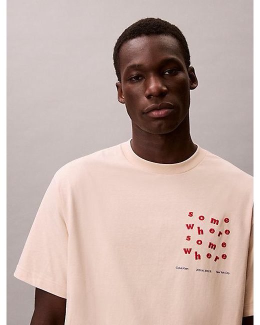 Calvin Klein Natural Jeans Somewhere Graphic Relaxed T-Shirt for men