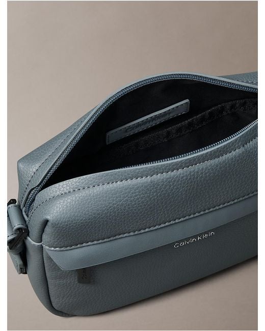 Calvin Klein Gray Pebbled Camera Bag for men
