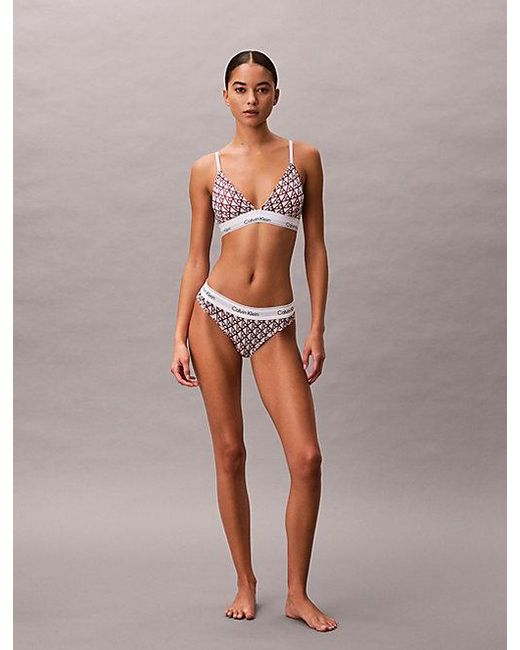 Calvin Klein Multicolor Lightly Lined Triangle Bralette Icon Cotton Modal