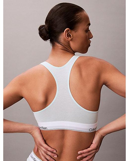 Calvin Klein White Unlined Bralette Icon Cotton Modal