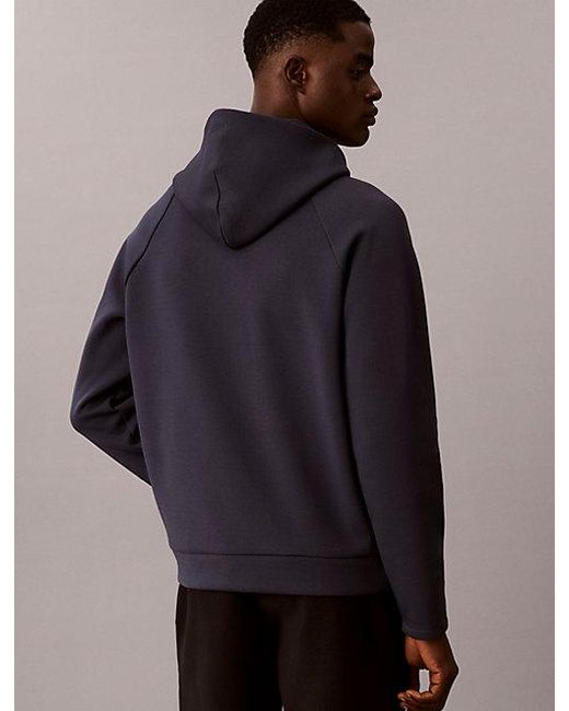 Calvin Klein Blue Sport Performance Double Knit Hoodie for men