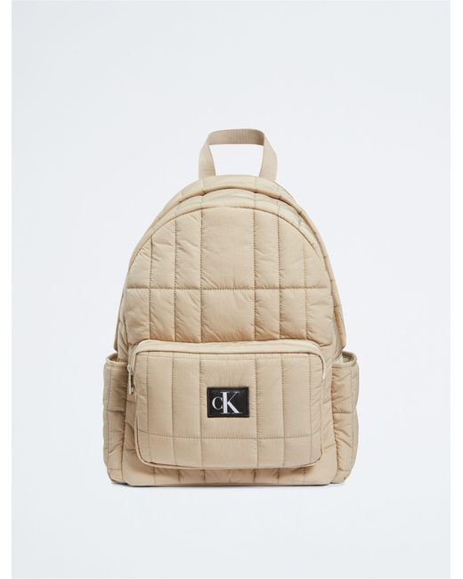 Calvin Klein White City Quilted Campus Backpack