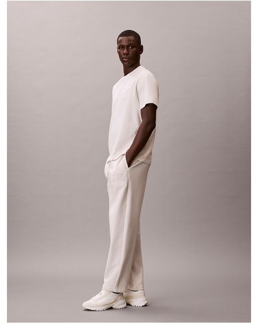 Calvin Klein Natural Calvin Klein Fleece Velvet Monologo Sweatpants for men