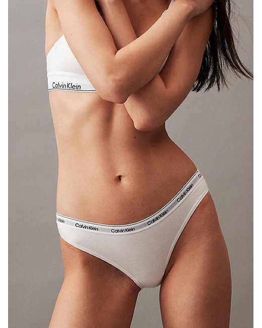 Calvin Klein White Bikini Briefs Icon Logo