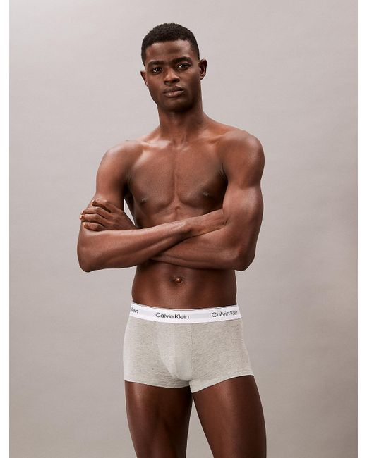 Calvin Klein White 3 Pack Low Rise Trunks for men