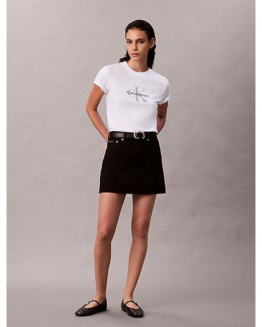 Calvin Klein White Jeans Monogram T-Shirt