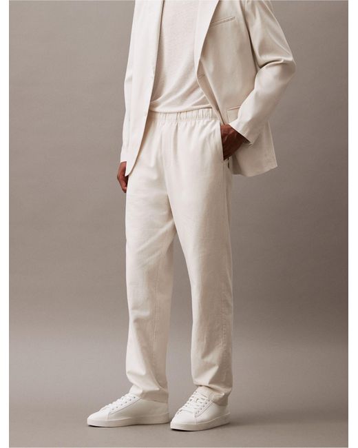 Calvin Klein Brown Linen Blend Pull-on Pants for men