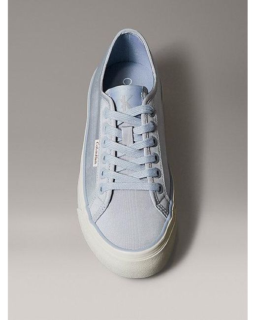 Calvin Klein Gray Jeans Moiré Comfort Platform Trainers