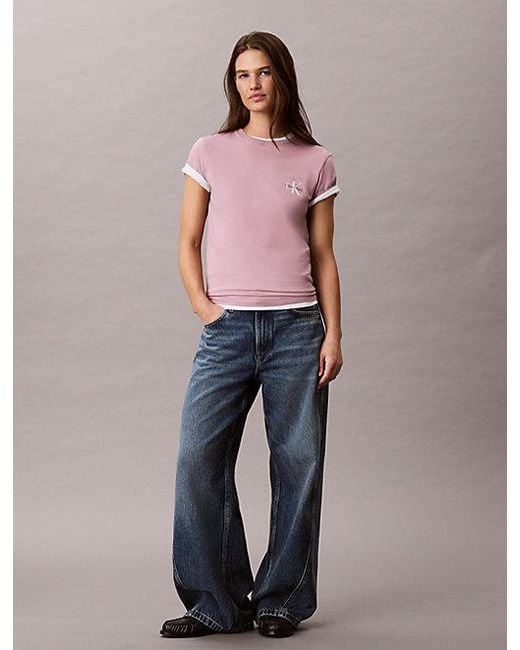 Calvin Klein Purple Jeans 2 Pack Cotton Monogram T-Shirts
