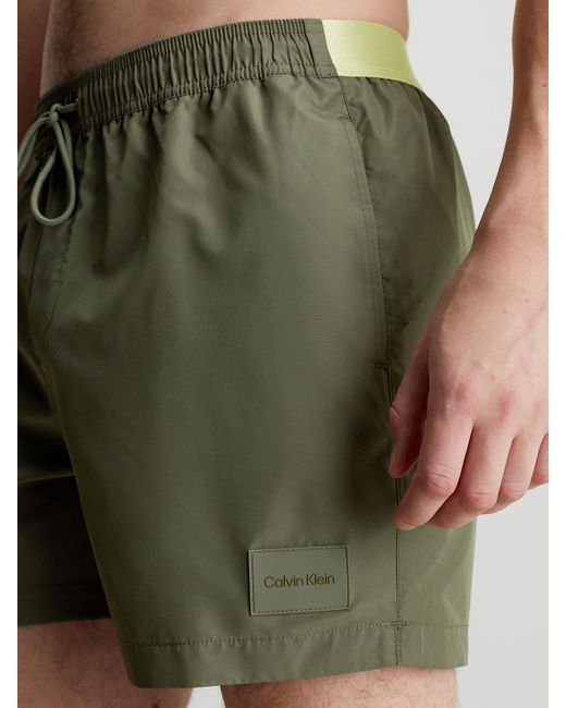 Calvin Klein Green Medium Drawstring Swim Shorts - Ck Steel for men