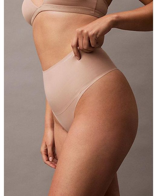 Calvin Klein Brown Shapewear Thong Second Skin Smoothing