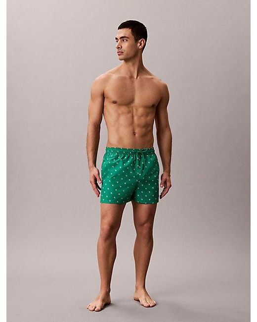 Calvin Klein Green Short Drawstring Swim Shorts Essentials for men