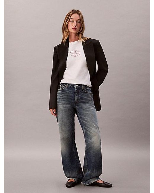 Calvin Klein Multicolor Jeans Cocktail Logo Graphic Boxy T-Shirt