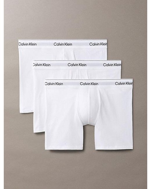 Calvin Klein White 3 Pack Boxer Briefs for men