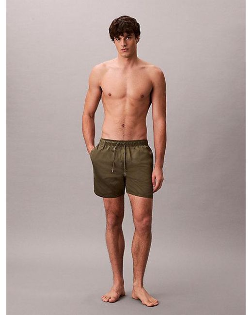 Calvin Klein Green Medium Drawstring Swim Shorts Ck Tech for men