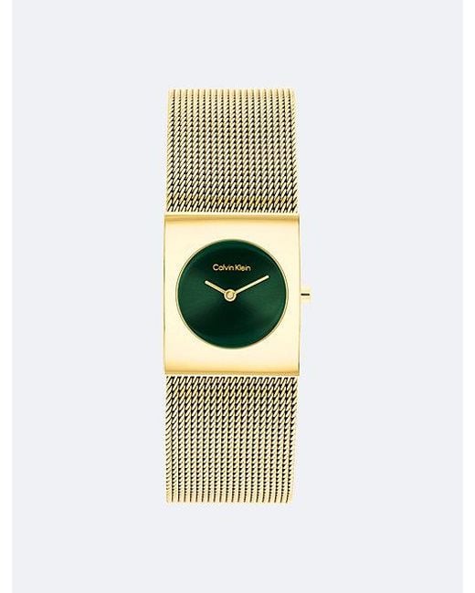 Reloj de pulsera de acero bañado en oro CK Pulse Calvin Klein de color White