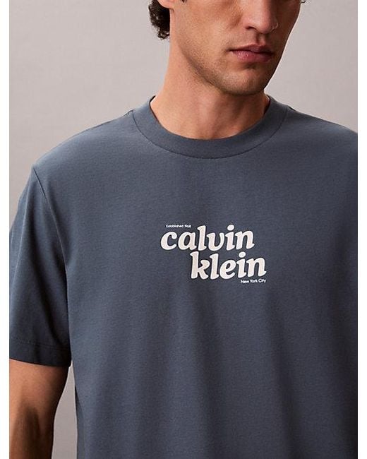 Calvin Klein Blue Jeans Relaxed Logo T-Shirt for men
