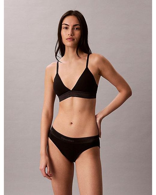 Calvin Klein Black Metallic Bikini Briefs Icon Cotton Modal