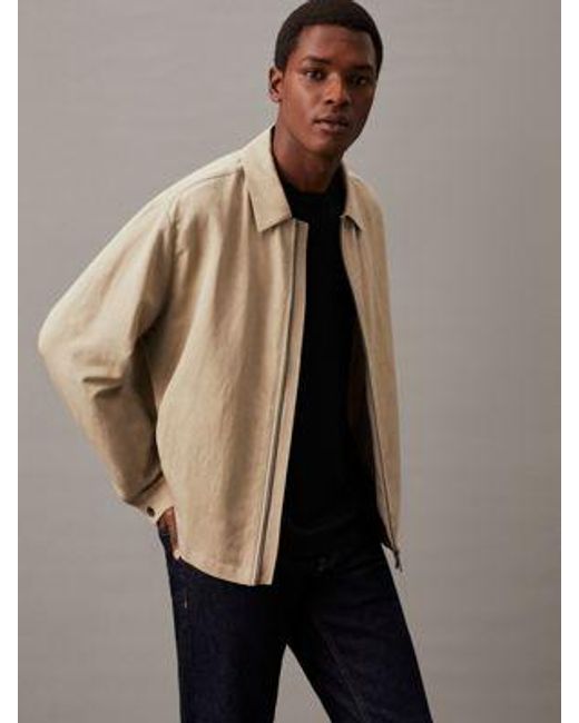 Chaqueta de lino y lyocell Calvin Klein de hombre de color Gray
