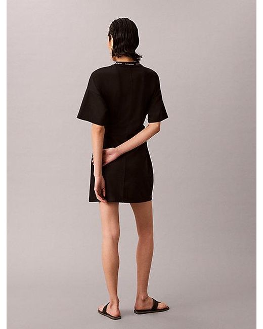 Calvin Klein Brown Jeans Milano Jersey Draped T-Shirt Dress