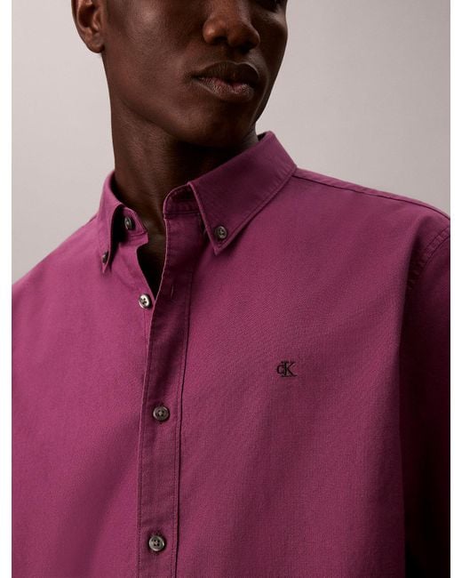 Camicia Button-Down Classica di Calvin Klein in Purple da Uomo