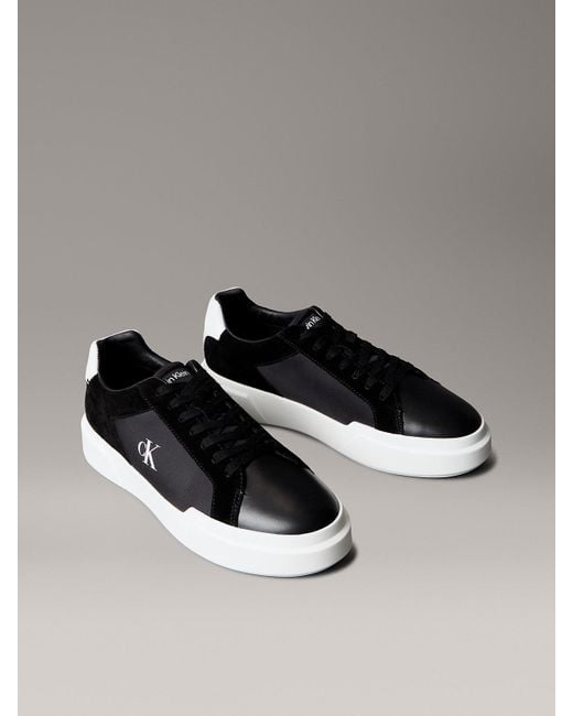 Calvin Klein Gray Leather Durable Traction Nyc Trainers for men