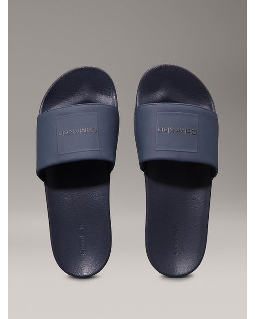 Claquettes Avec Logo Calvin Klein pour homme en coloris Gray