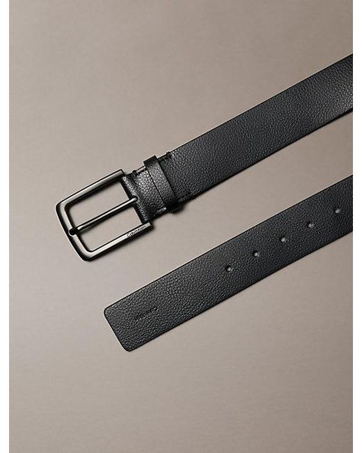 Calvin Klein Black Pebbled Full Grain Leather Belt for men