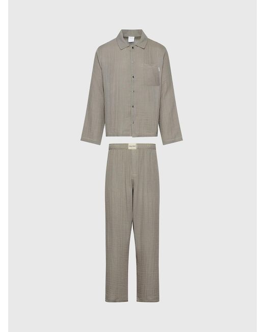 Calvin Klein Natural Pants Pyjama Set - Pure Textured for men