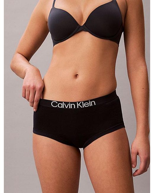 Calvin Klein Black Boy Shorts Extra Soft Cotton Stretch
