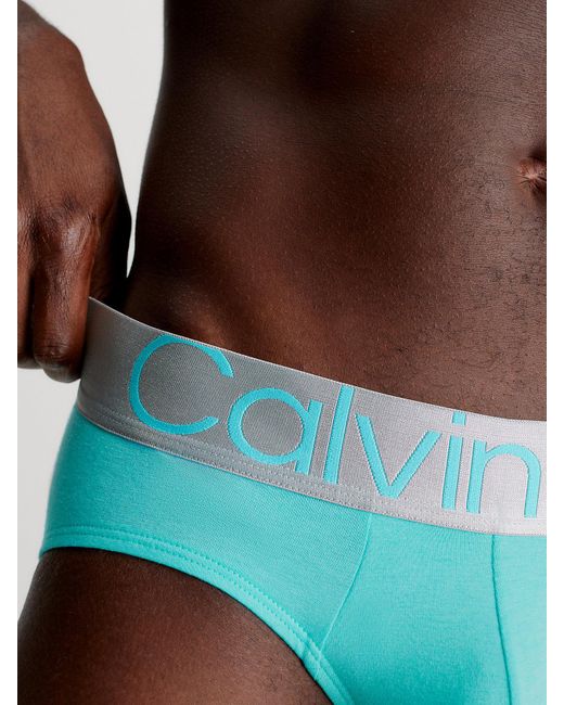 Calvin Klein Blue 3 Pack Briefs - Steel Cotton for men