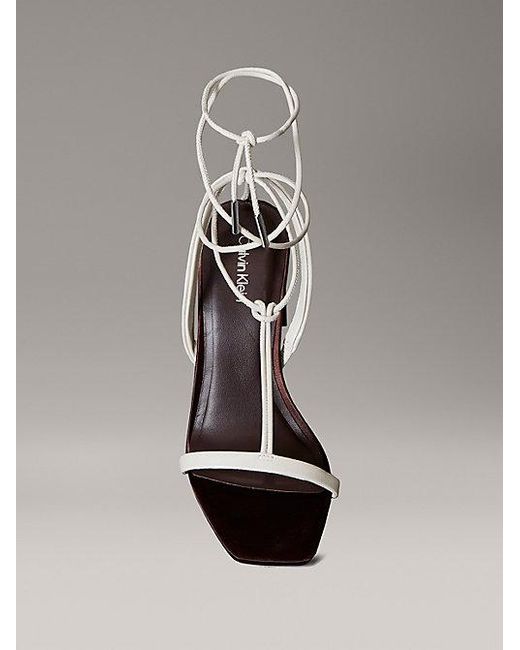 Calvin Klein Gray Soft Leather Slingback Pumps
