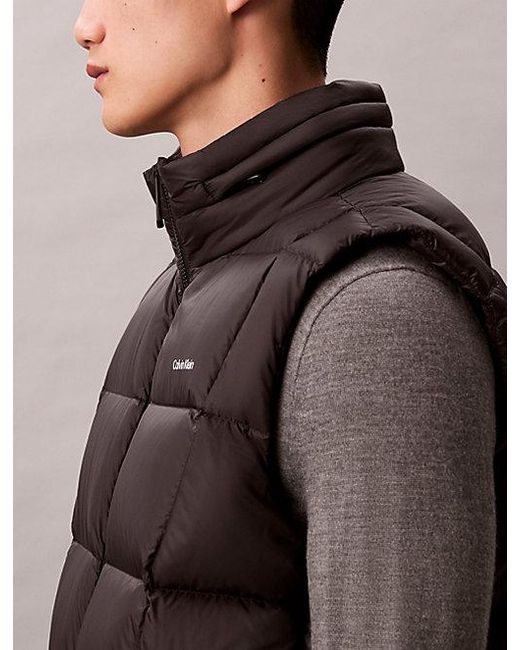 Calvin Klein Brown Nylon Quilted Puffer Vest for men