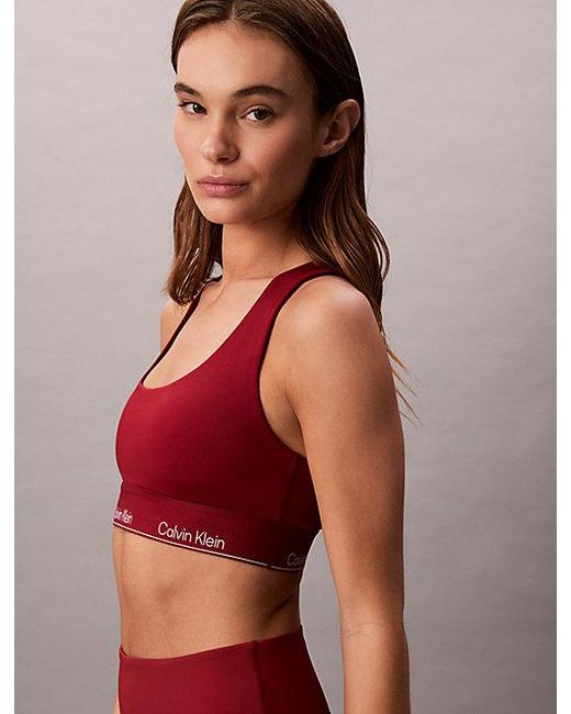 Calvin Klein Red Sport Quick Dry Medium Impact Sports Bra